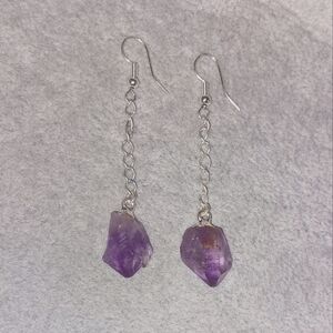 Amethyst Long Drop Earrings